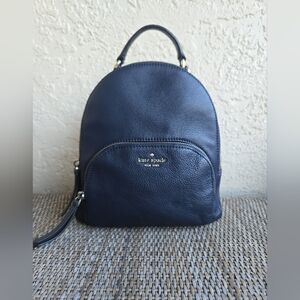Kate Spade Midnight Blue Leather Backpack- Gold Hardware